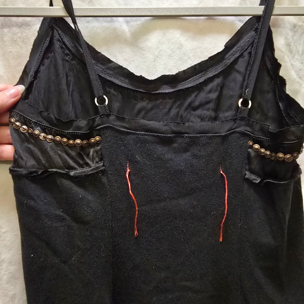 A Common Thread Black Beaded Camisole Tank Top Size Small Boho Hippie - Picture 7 of 7